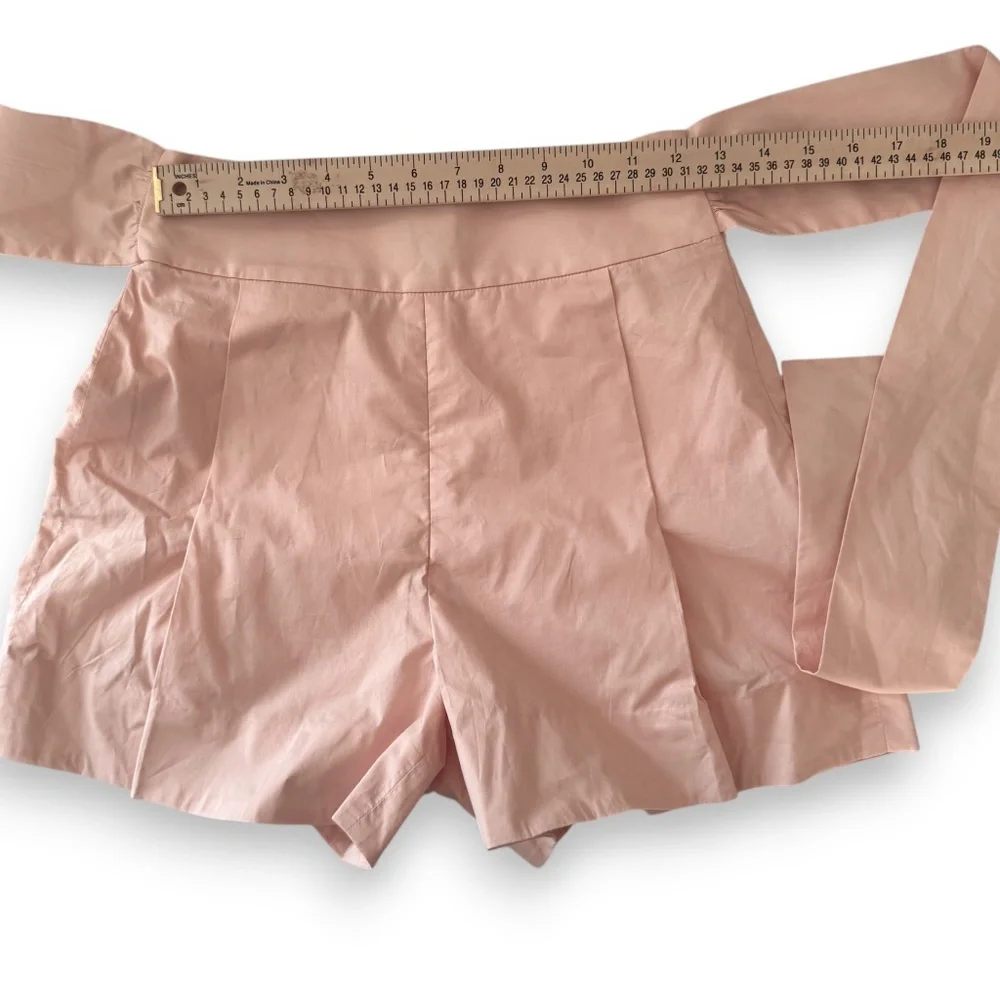 J.CREW light pink tie waist shorts cotton poplin size 0 NWT